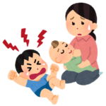 【０歳～３歳】上の子が赤ちゃん返り。抱っこ争奪戦で２人共泣いて手におえない！そんな時はこうします♪